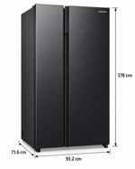 Load image into Gallery viewer, Samsung RS70F65Q1F 655L Bespoke AI Side-by-Side Refrigerator – SpaceMax, AI Energy Mode, No Frost, Black Doi