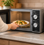 Load image into Gallery viewer, Sharp R20MT(S) 20L Digital Solo Microwave Oven – 800W, 11 Power Levels, 6 Auto Cook Menus, Mirror Finish, Silver