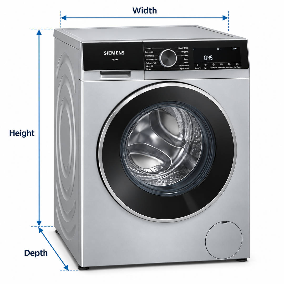 Siemens WM14U280GC iQ300 8KG Front Load Washing Machine, 1400 RPM, iQdrive, varioSpeed, White