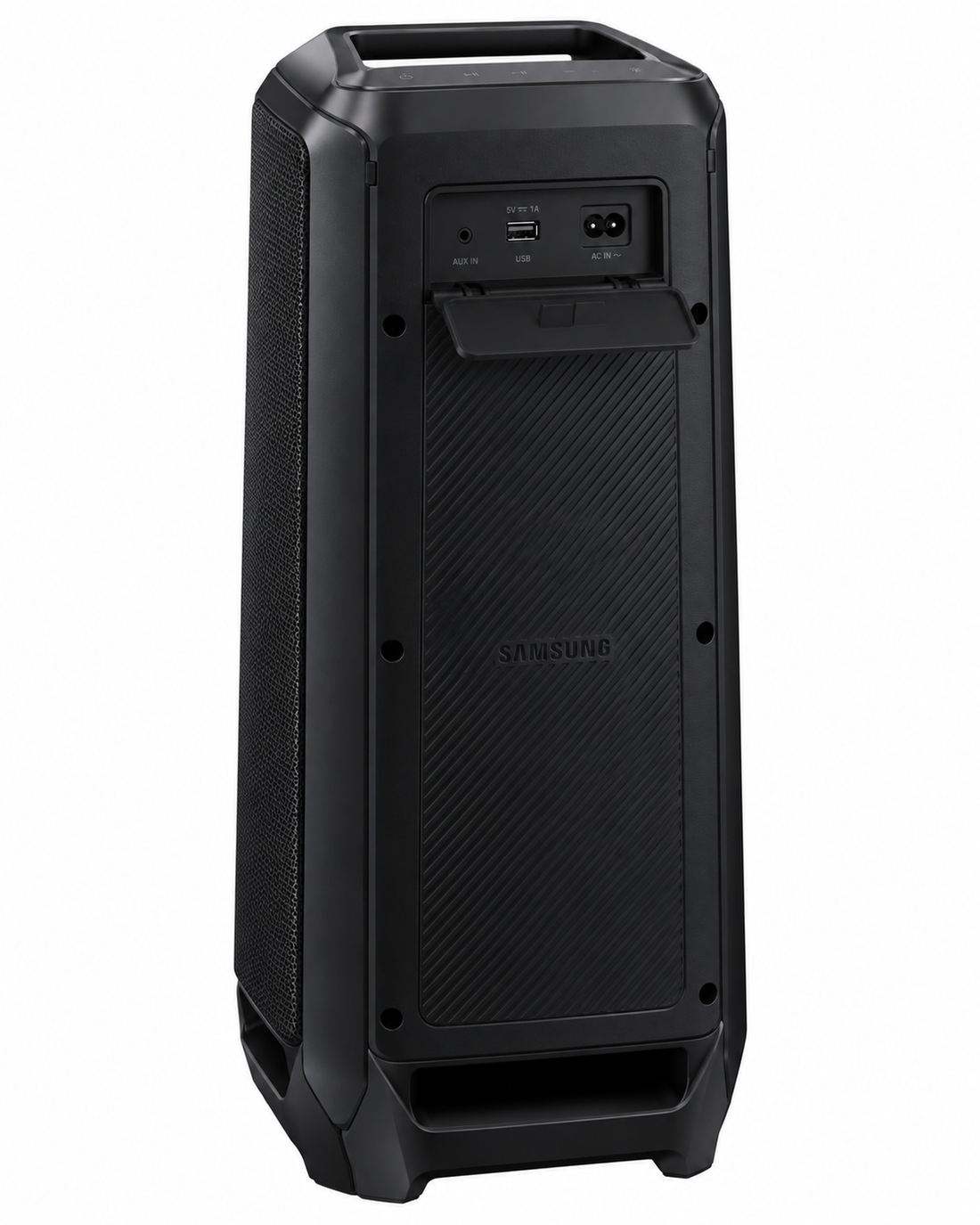 Samsung MX-ST40B 160W Portable Sound Tower – Bi-Directional Sound, Bluetooth, Built-in Battery, IPX5 Water Resistance, Party Lights, Black