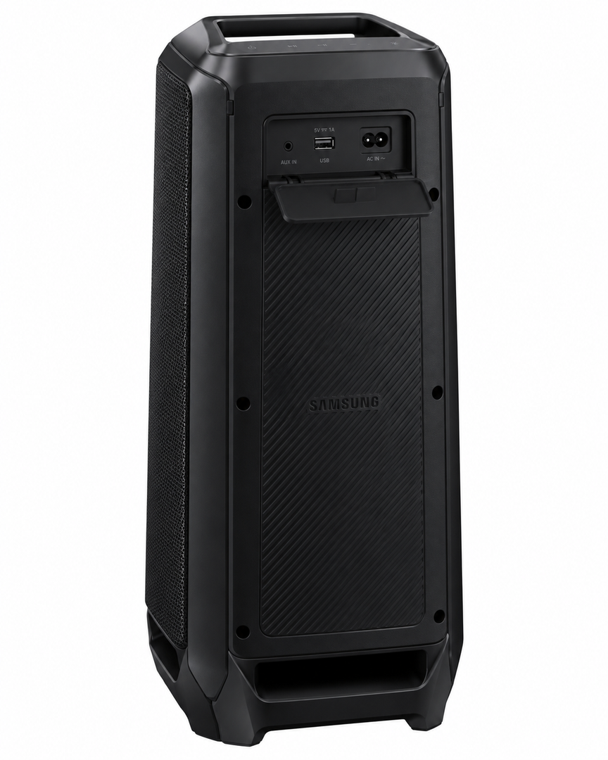 Samsung MX-ST40B 160W Portable Sound Tower – Bi-Directional Sound, Bluetooth, Built-in Battery, IPX5 Water Resistance, Party Lights, Black