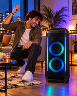 Load image into Gallery viewer, Samsung MX-ST40B 160W Portable Sound Tower – Bi-Directional Sound, Bluetooth, Built-in Battery, IPX5 Water Resistance, Party Lights, Black