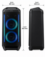 Load image into Gallery viewer, Samsung MX-ST40B 160W Portable Sound Tower – Bi-Directional Sound, Bluetooth, Built-in Battery, IPX5 Water Resistance, Party Lights, Black