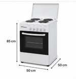 Load image into Gallery viewer, Super General SGC5041BS 50x50cm Freestanding Electric Cooking Range, 4 Hot Plates, Electric Oven &amp; Grill, White