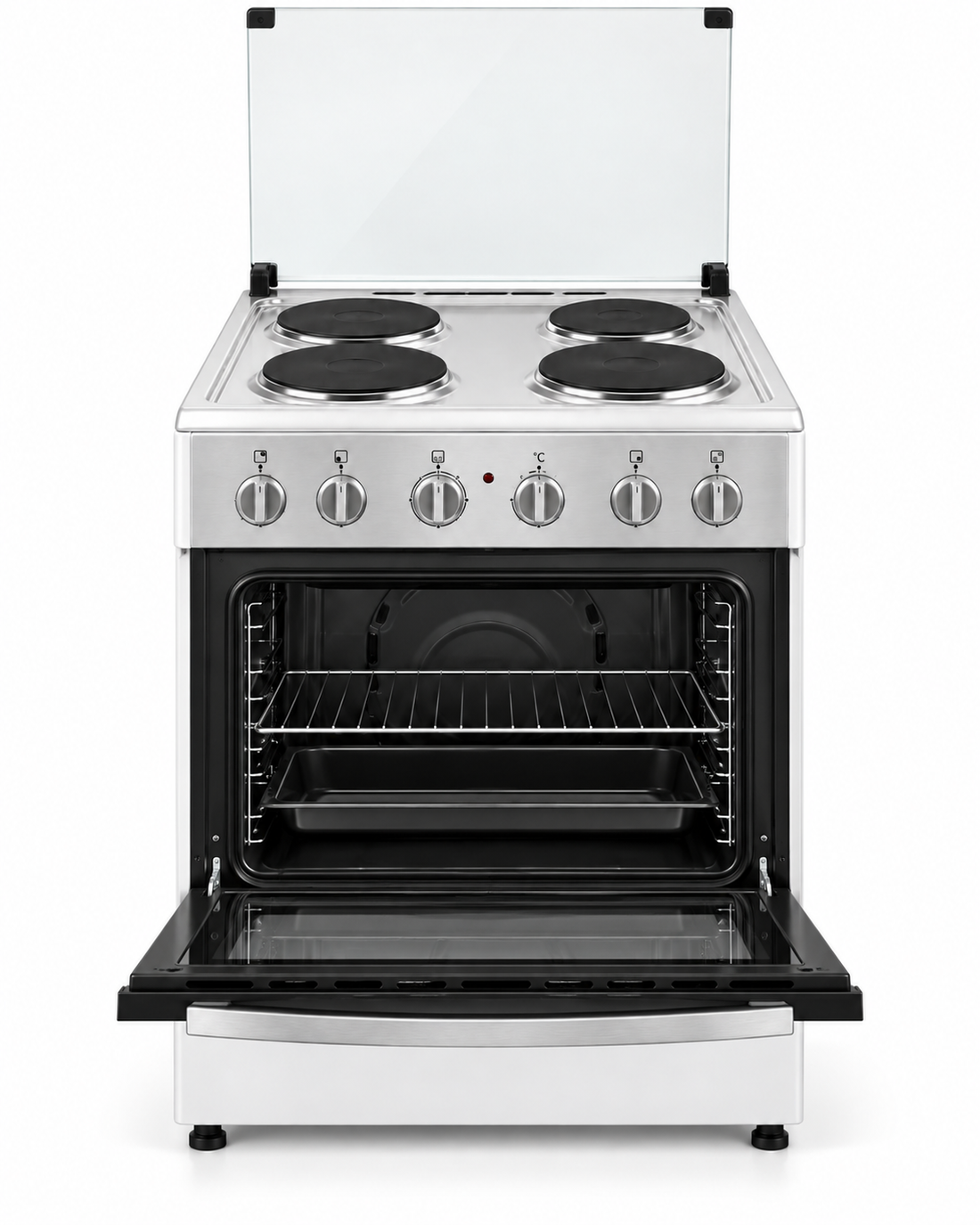 Super General SGC6041 60x60cm Freestanding Electric Cooking Range, 4 Hot Plates, Electric Oven, White