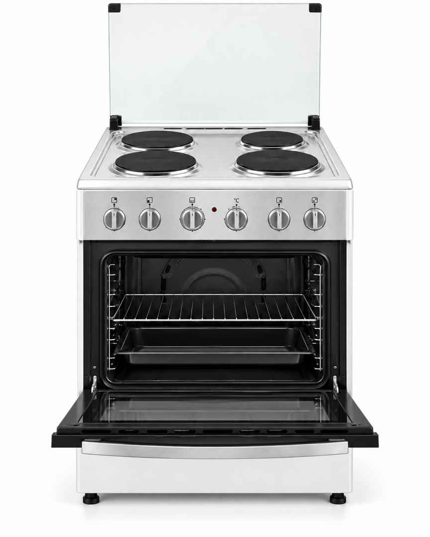 Super General SGC6041 60x60cm Freestanding Electric Cooking Range, 4 Hot Plates, Electric Oven, White