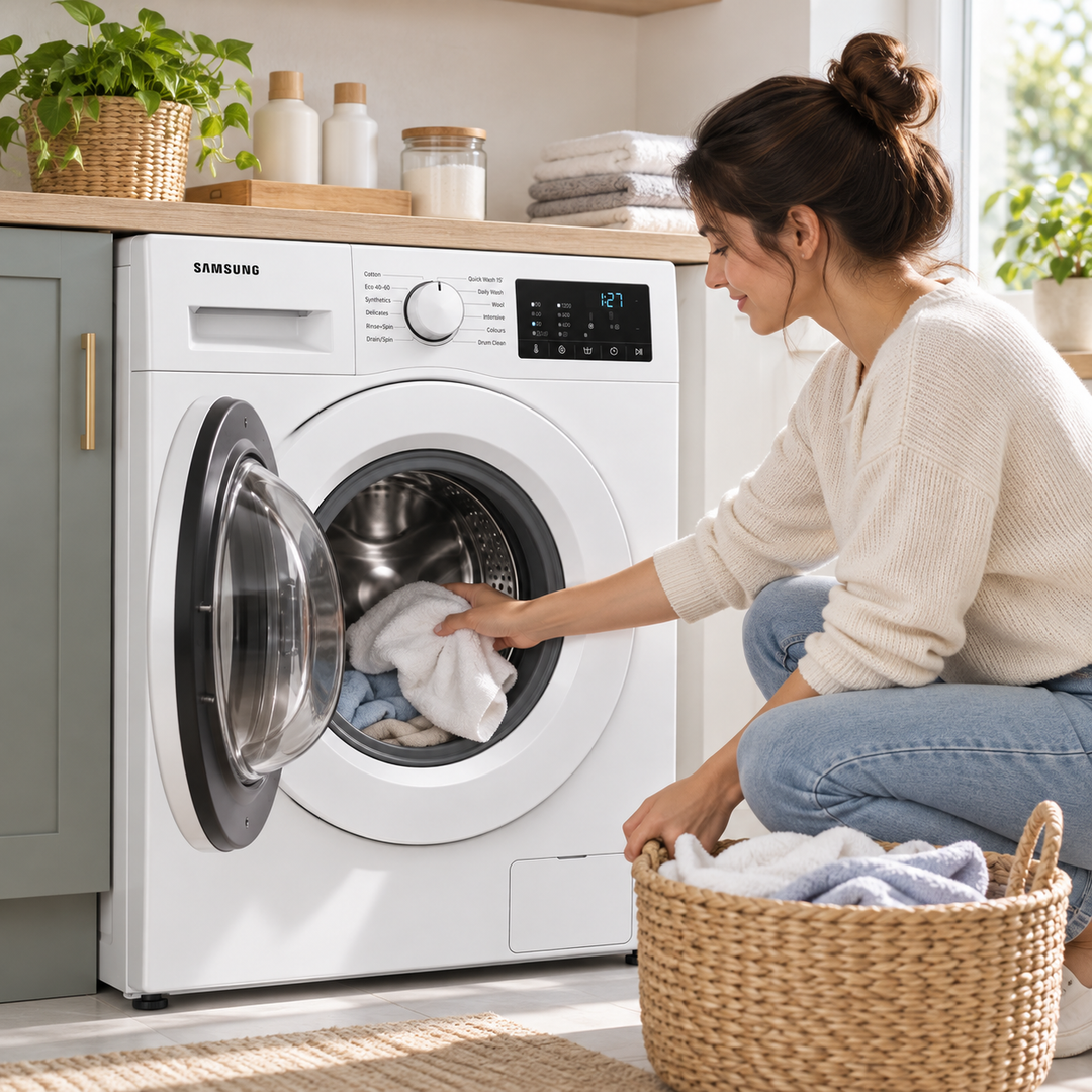 Samsung WW70T3020WW/GU 7KG Front Load Washing Machine, Digital Inverter, Quick Wash, Drum Clean, White