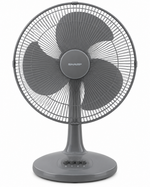Load image into Gallery viewer, Sharp PJT169GY 16-Inch Table Fan – 50W, 3 Blades, 3-Speed Push Button, Energy Saving, Dark Grey