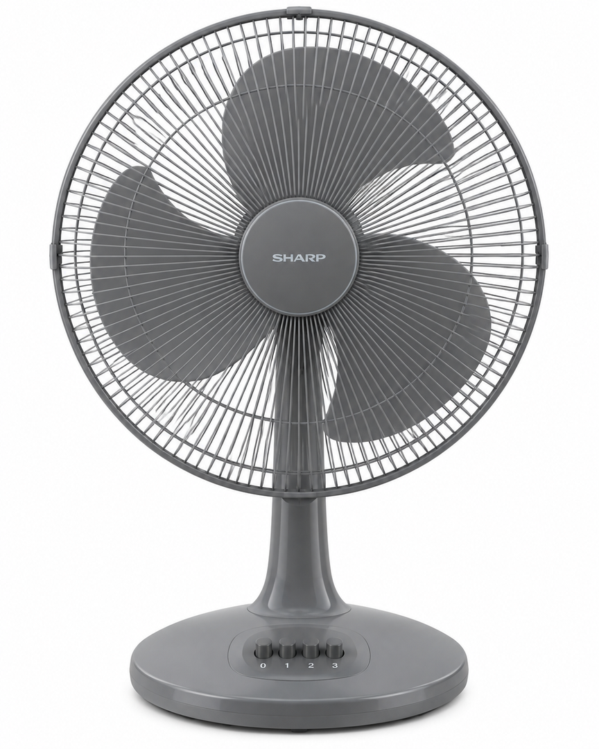Sharp PJT169GY 16-Inch Table Fan – 50W, 3 Blades, 3-Speed Push Button, Energy Saving, Dark Grey