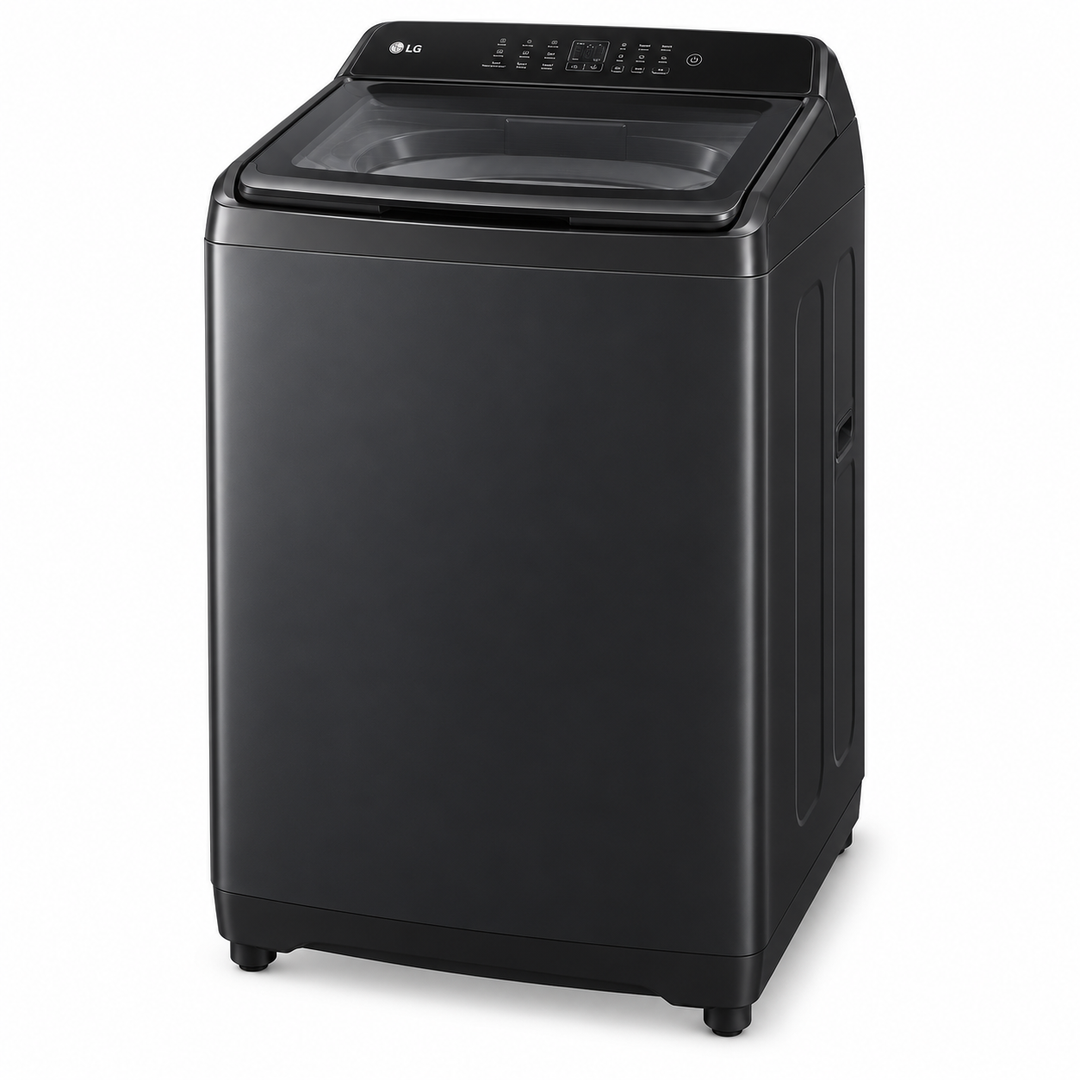 LG 7kg Fully Automatic Top Load Washing Machine with Smart Inverter Motor, TurboDrum & Soft Closing Glass Lid – Middle Black | T65S1TDDT2P - Teq Souq