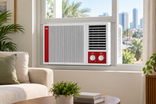 TCL 1.5 Ton Window Air Conditioner, 18000 BTU, Rotary Compressor, T3 Tropical Cooling, R410A Refrigerant & Golden Fin – White/Red | TAC-18CWA-LTA - Teq Souq