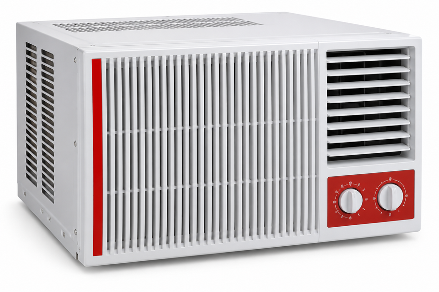 TCL 1.5 Ton Window Air Conditioner, 18000 BTU, Rotary Compressor, T3 Tropical Cooling, R410A Refrigerant & Golden Fin – White/Red | TAC-18CWA-LTA - Teq Souq