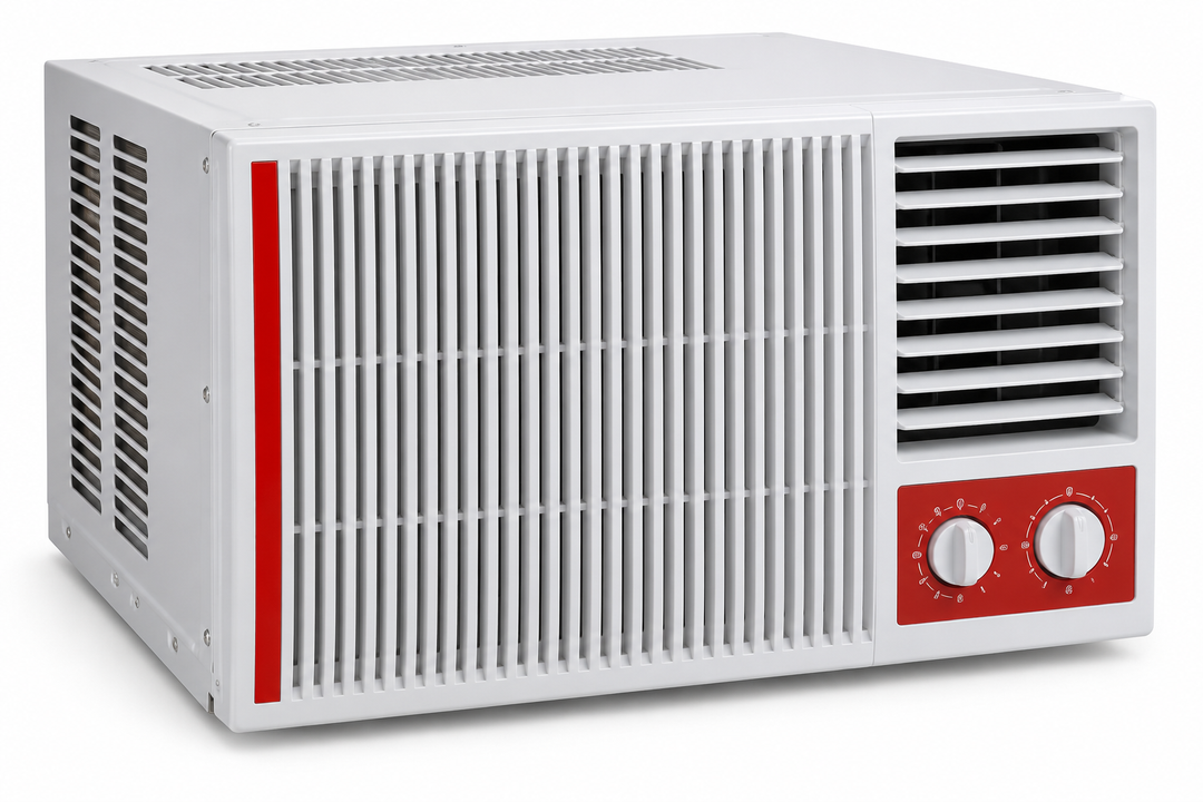 TCL 1.5 Ton Window Air Conditioner, 18000 BTU, Rotary Compressor, T3 Tropical Cooling, R410A Refrigerant & Golden Fin – White/Red | TAC-18CWA-LTA - Teq Souq