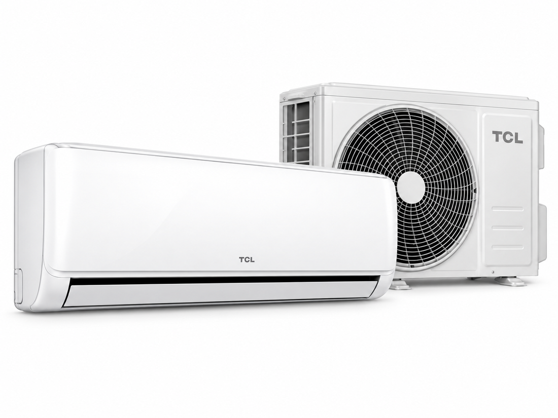 TCL 1.5 Ton Elite Series Split Air Conditioner, 18000 BTU, Rotary Compressor, Fast Cooling, Golden Fin & 4-Way Airflow – White | TAC-18CSA/XA81T - Teq Souq