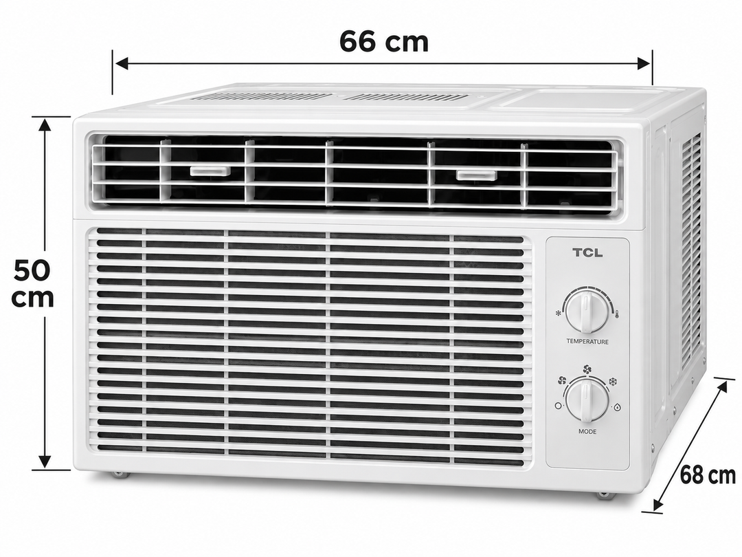 TCL 1.5 Ton Window Air Conditioner, 18000 BTU, Rotary Compressor, T3 Tropical Cooling, R410A Refrigerant & Golden Fin – White | TAC-18CWA-LTA - Teq Souq