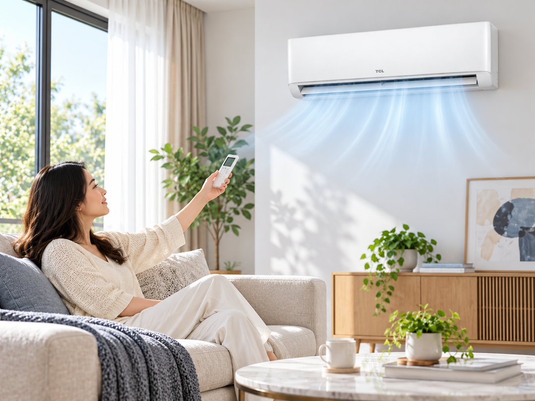 TCL 2 Ton Elite Series Split Air Conditioner, 24000 BTU, Rotary Compressor, T3 Tropical Cooling, Gold Fin & 4-Way Airflow – White | TAC-24CSA/XA81T - Teq Souq