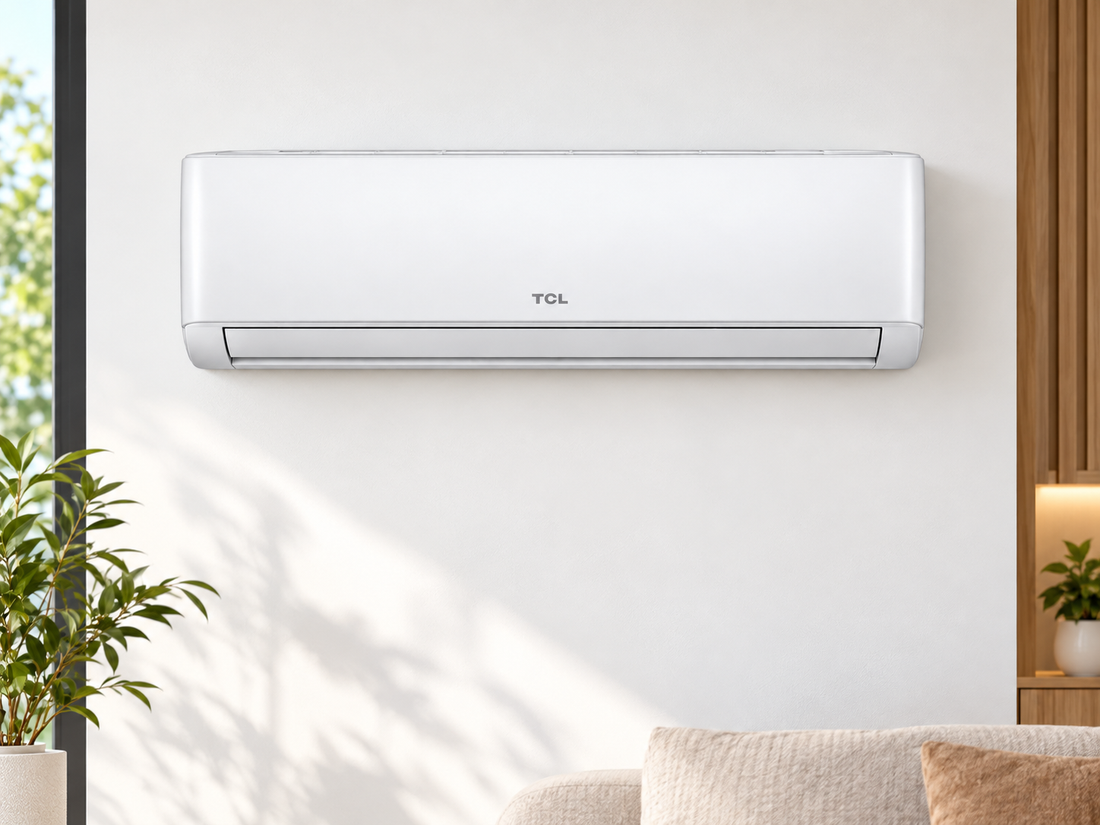 TCL 2 Ton Elite Series Split Air Conditioner, 24000 BTU, Rotary Compressor, T3 Tropical Cooling, Gold Fin & 4-Way Airflow – White | TAC-24CSA/XA81T - Teq Souq