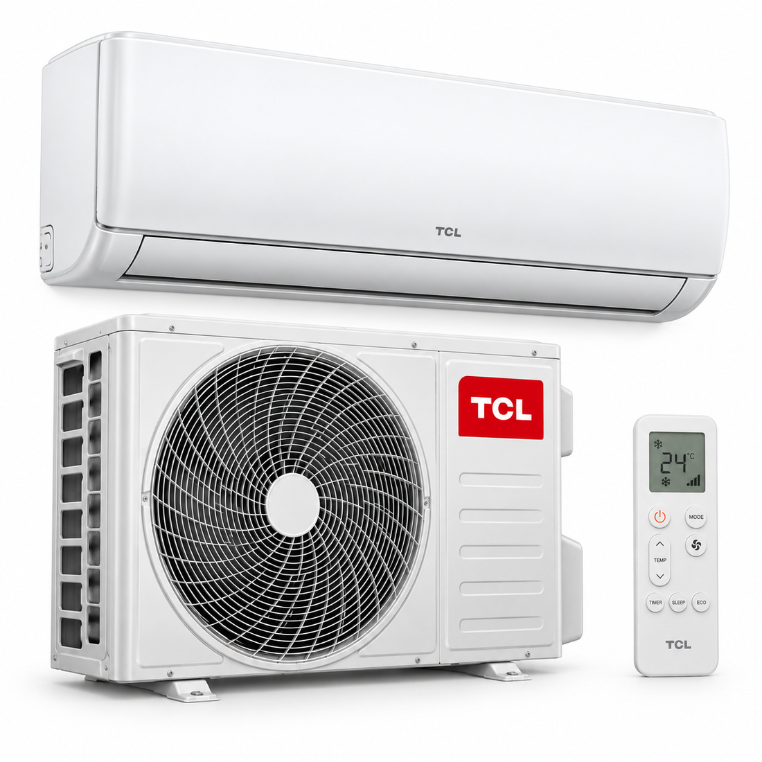 TCL 2.5 Ton Elite Series Split Air Conditioner with Rotary Compressor, T3 Tropical Cooling & Remote Control – White | TAC-30CSA/XA81T - Teq Souq