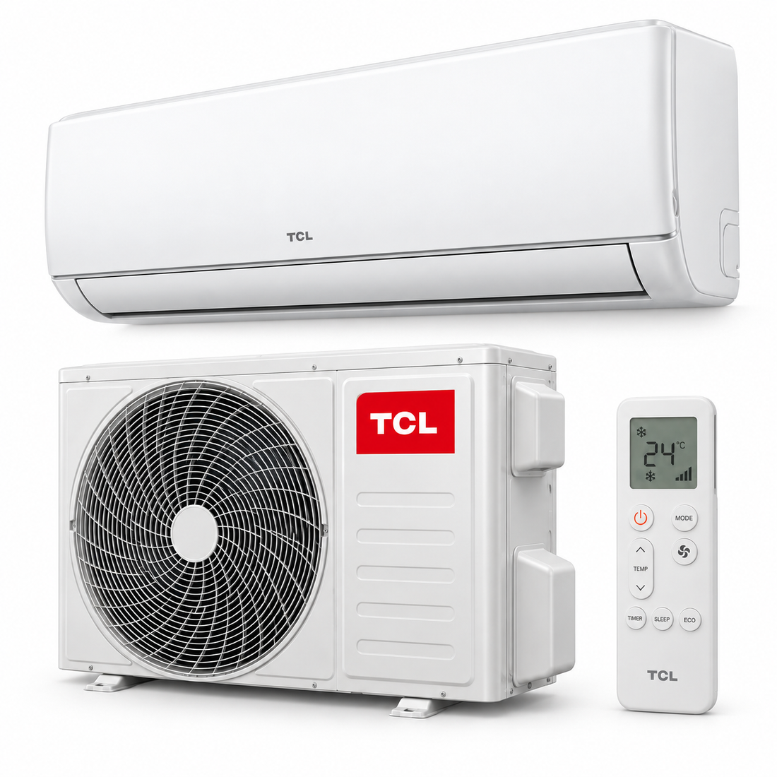 TCL 2.5 Ton Elite Series Split Air Conditioner with Rotary Compressor, T3 Tropical Cooling & Remote Control – White | TAC-30CSA/XA81T - Teq Souq