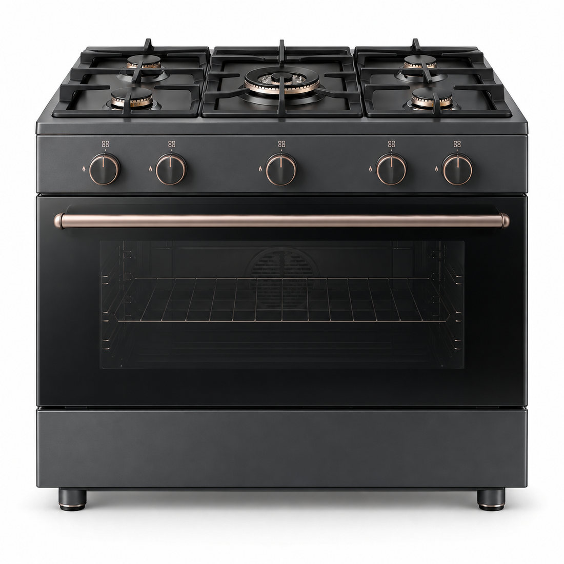 TOSHIBA Lava Series 90cm 5 Burner Gas Cooking Range with 115L Gas Oven, Convection Fan & Flame Failure Safety – Dark Grey | TBA-36LMG5G089KS - Teq Souq