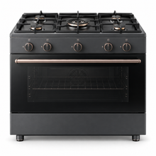 TOSHIBA Lava Series 90cm 5 Burner Gas Cooking Range with 115L Gas Oven, Convection Fan & Flame Failure Safety – Dark Grey | TBA-36LMG5G089KS - Teq Souq