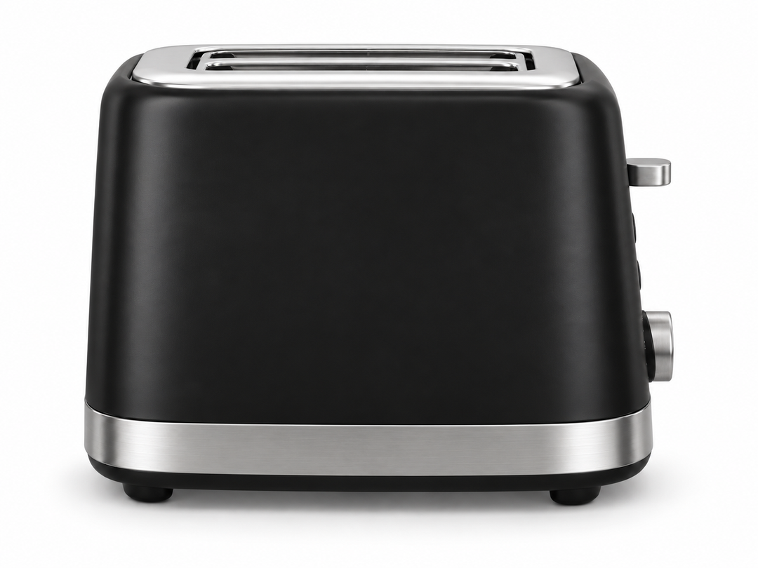 KENWOOD 900W 2-Slice Electric Bread Toaster with Adjustable Browning, Defrost, Reheat & Cancel Functions – Black/Silver | TCM01.A0BK - Teq Souq