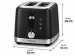 Load image into Gallery viewer, KENWOOD 900W 2-Slice Electric Bread Toaster with Adjustable Browning, Defrost, Reheat &amp; Cancel Functions – Black/Silver | TCM01.A0BK - Teq Souq
