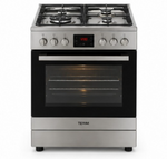 Load image into Gallery viewer, TERIM 60x60cm 4 Burner Gas Cooking Range with 55L Electric Oven, Turbo Fan &amp; Digital Timer – Stainless Steel | TERGE66ST - Teq Souq