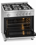 Load image into Gallery viewer, TERIM 90x60cm 5 Burner Gas Cooking Range with 106L Electric Oven, Turbo Fan &amp; Digital Timer – Stainless Steel | TERGE96ST - Teq Souq