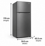 Load image into Gallery viewer, TERIM 470L Gross / 338L Net Top Mount Double Door Refrigerator with No Frost &amp; Inverter Compressor – Silver | TERR470SS - Teq Souq
