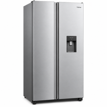 TERIM 518.6L Net / 720L Gross Side-by-Side No Frost Refrigerator with Water Dispenser – Bright Silver | TERRSBS720WD - Teq Souq