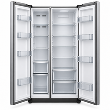 TERIM 518.6L Net / 720L Gross Side-by-Side No Frost Refrigerator with Water Dispenser – Bright Silver | TERRSBS720WD - Teq Souq
