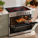 Load image into Gallery viewer, TERIM 90x60cm 5 Ceramic Hob Electric Cooking Range with 9 Oven Functions &amp; Turbo Fan – Stainless Steel | TERVC96ST - Teq Souq