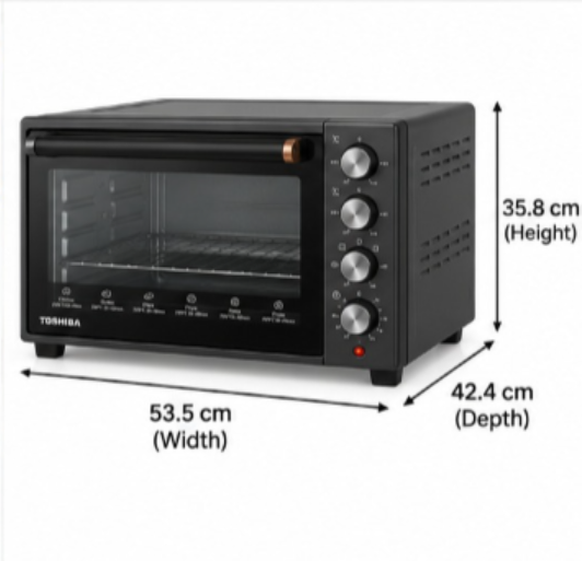 TOSHIBA 40L 1800W Electric Toaster Oven with Convection, Rotisserie & Double Glass Door – Grey | TL-MC40EZF(GR) - Teq Souq