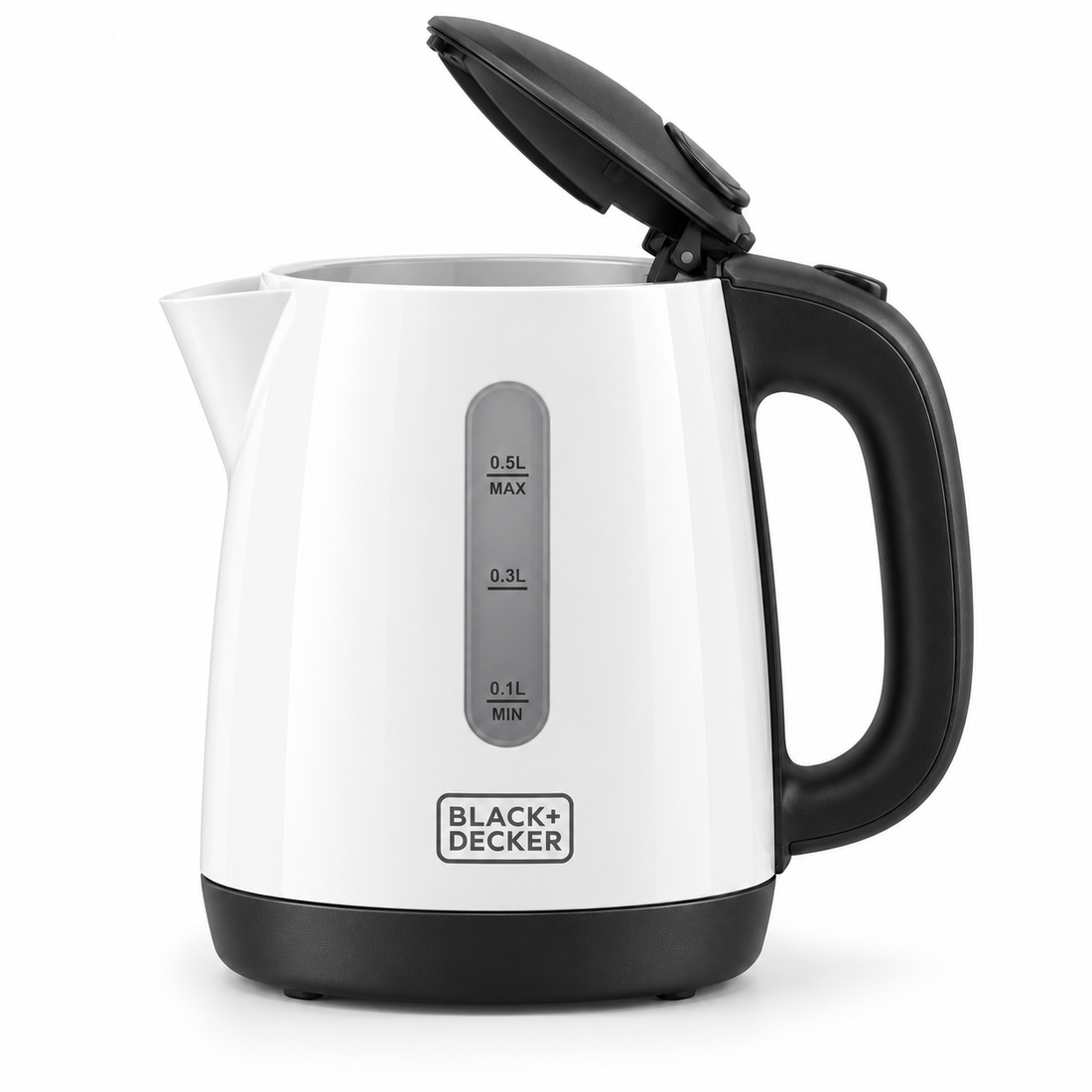 BLACK+DECKER 0.5L 650W Portable Electric Travel Kettle with Auto Shut-Off & Boil-Dry Protection – White | TR250JA-B5 - Teq Souq
