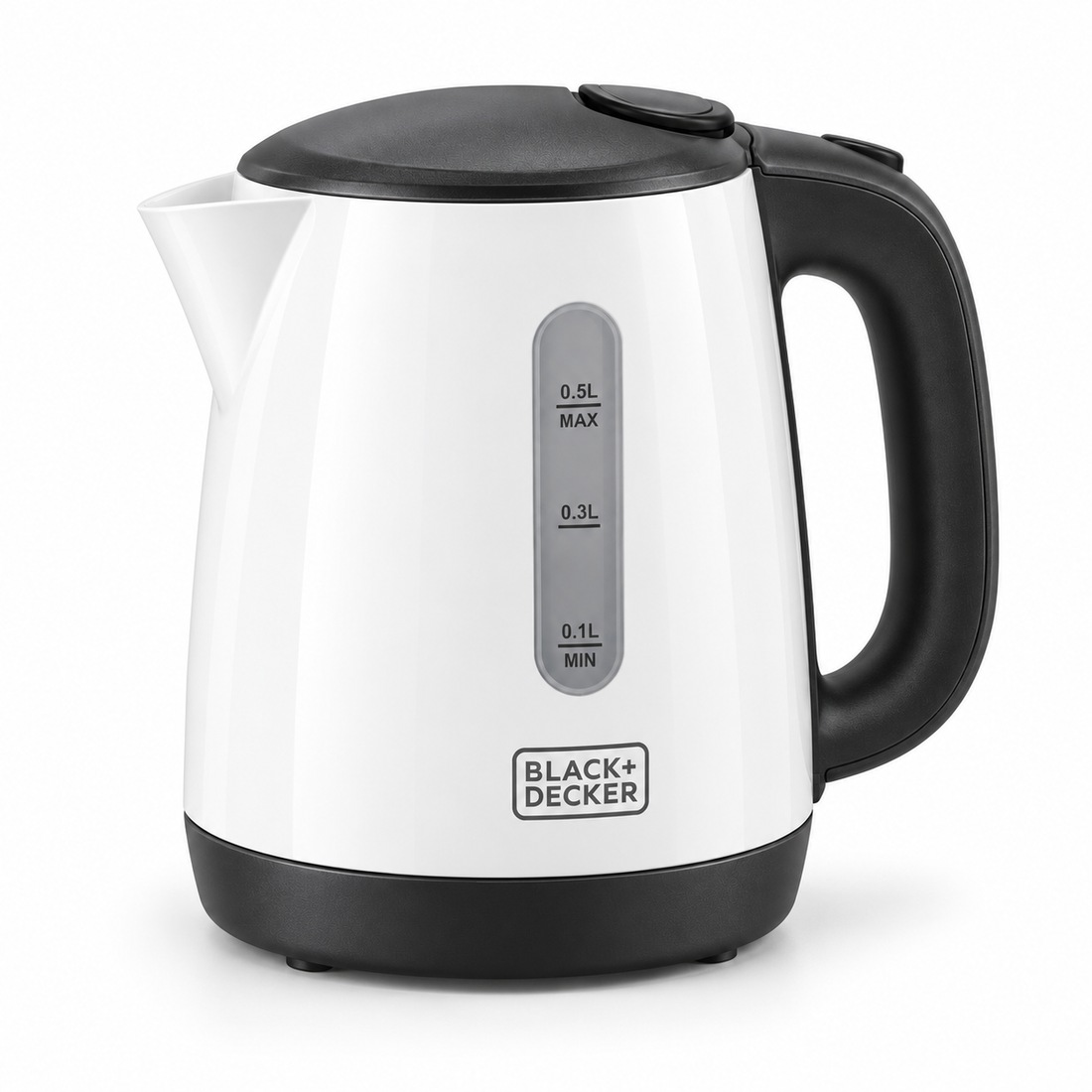 BLACK+DECKER 0.5L 650W Portable Electric Travel Kettle with Auto Shut-Off & Boil-Dry Protection – White | TR250JA-B5 - Teq Souq