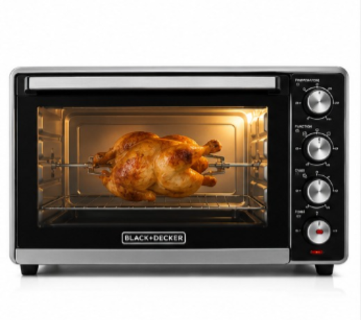 BLACK+DECKER 45L 1800W Electric Oven with Convection, Rotisserie & Double Glass Door – Black | TRO45RDG-B5 - Teq Souq