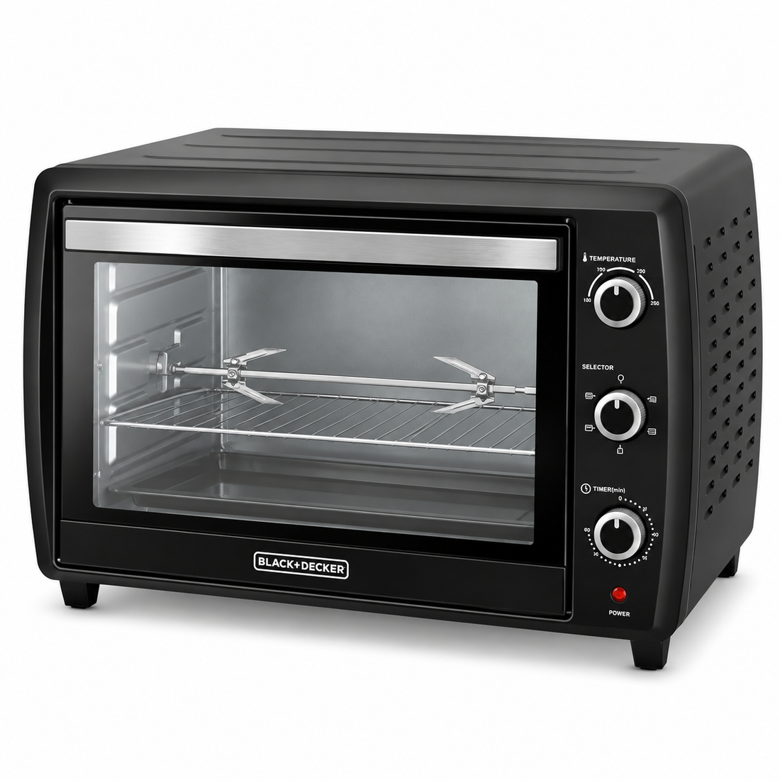 BLACK+DECKER 66L 2200W Electric Toaster Oven with Double Glass, Convection & Rotisserie – Black | TRO70RDG-B5 - Teq Souq