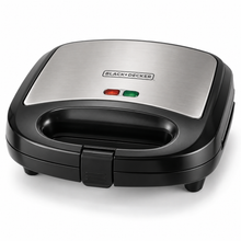 BLACK+DECKER 2-in-1 Sandwich & Grill Maker, 780W, Interchangeable Non-Stick Plates, Black/Silver – TS2120 - Teq Souq