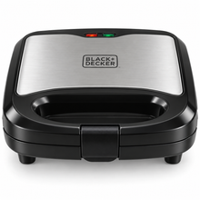 BLACK+DECKER 3-in-1 Sandwich, Grill & Waffle Maker, 780W, Interchangeable Non-Stick Plates, Black/Silver – TS2130-B5 - Teq Souq
