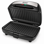 Load image into Gallery viewer, BLACK+DECKER 3-in-1 Sandwich, Grill &amp; Waffle Maker, 780W, Interchangeable Non-Stick Plates, Black/Silver – TS2130 - Teq Souq