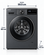 Load image into Gallery viewer, Toshiba 8kg Fully Automatic Front Load Washing Machine, 1400 RPM, Origin Inverter, Steam, Morandi Grey – TW-T21BU90UWB(MG) - Teq Souq