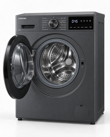 Toshiba 8kg Fully Automatic Front Load Washing Machine, 1400 RPM, Origin Inverter, Steam, Morandi Grey – TW-T21BU90UWB(MG) - Teq Souq