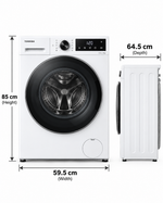 Load image into Gallery viewer, Toshiba 12kg Washer / 8kg Dryer, Fully Automatic Front Load, 1400 RPM, GreatWaves, Steam, Wi-Fi, White – TWD-BM130GF4B(WS) - Teq Souq