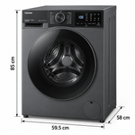 Load image into Gallery viewer, Toshiba 9.5kg Washer / 7kg Dryer, Front Load, 1400 RPM, AI Smart, Steam, Inverter, Morandi Grey – TWD-T25BZU105MWA(MG) - Teq Souq