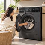 Load image into Gallery viewer, Toshiba 9.5kg Washer / 7kg Dryer, Front Load, 1400 RPM, AI Smart, Steam, Inverter, Morandi Grey – TWD-T25BZU105MWA(MG) - Teq Souq
