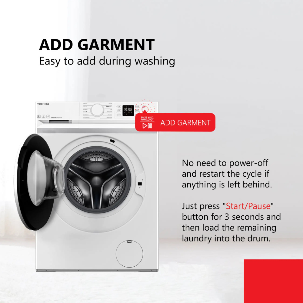 Toshiba 8 Kg Front Load Washing Machine TW BL90A4B (WK)