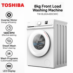 Load image into Gallery viewer, Toshiba 8 Kg Front Load Washing Machine TW BL90A4B (WK)
