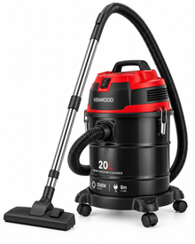 Kenwood 2000W 20L Drum Vacuum Cleaner, 8m Power Cord, Washable Filter, Black/Red – VDM40.000BR - Teq Souq
