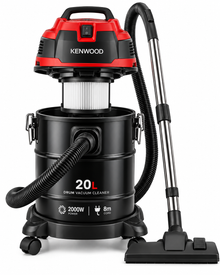 Kenwood 2000W 20L Drum Vacuum Cleaner, 8m Power Cord, Washable Filter, Black/Red – VDM40.000BR - Teq Souq